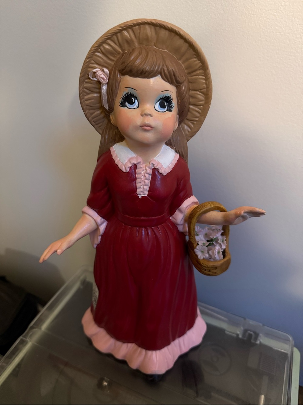 Dona Ceramics Victorian Summer Girl In Pink Dress With Flowers